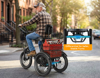 Qlife Triker 2.0 Folding Electric Trike | 1200W Peak | 48V 10.4Ah